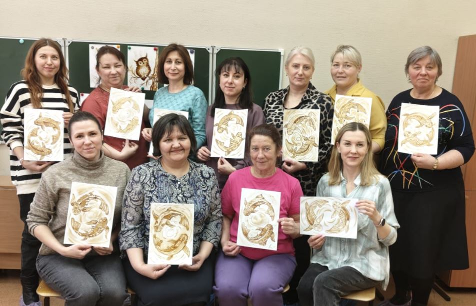 Мастер-класс для педагогов г. Томска  в технике «Кофе-арт».